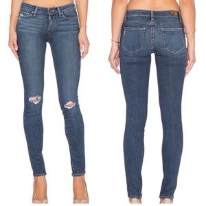 PAIGE Verdugo Ankle Knee Distressed Blue Skinny Jeans